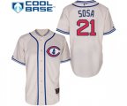 Chicago Cubs #21 Sammy Sosa Authentic Cream 1929 Turn Back The Clock MLB Jersey