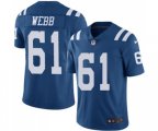 Indianapolis Colts #61 J'Marcus Webb Limited Royal Blue Rush Vapor Untouchable Football Jersey