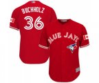 Toronto Blue Jays #36 Clay Buchholz Replica Scarlet Alternate Cool Base Baseball Jersey