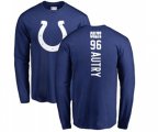 Indianapolis Colts #96 Denico Autry Royal Blue Backer Long Sleeve T-Shirt