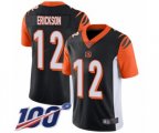 Cincinnati Bengals #12 Alex Erickson Black Team Color Vapor Untouchable Limited Player 100th Season Football Jersey