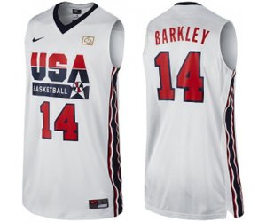 Nike Team USA #14 Charles Barkley Authentic White 2012 Olympic Retro Basketball Jersey