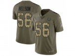 Indianapolis Colts #56 Quenton Nelson Olive Camo Men Stitched NFL Limited 2017 Salute to Service Jersey