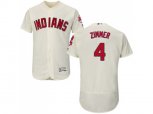 Cleveland Indians #4 Bradley Zimmer Cream Flexbase Authentic Collection Stitched MLB Jersey