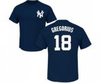 MLB Nike New York Yankees #18 Didi Gregorius Navy Blue Name & Number T-Shirt