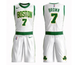 Boston Celtics #7 Jaylen Brown Authentic White Basketball Suit Jersey - City Edition