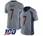 Denver Broncos #7 John Elway Limited Silver Inverted Legend 100th Season Football Jersey