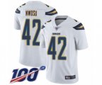 Los Angeles Chargers #42 Uchenna Nwosu White Vapor Untouchable Limited Player 100th Season Football Jersey