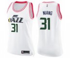 Women's Utah Jazz #31 Georges Niang Swingman White Pink Fashion Basketball Jersey