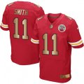 Kansas City Chiefs #11 Alex Smith Elite Red Gold Team Color NFL Jersey