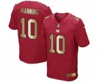 New York Giants #10 Eli Manning Elite Red Gold Alternate Football Jersey