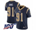 Los Angeles Rams #91 Greg Gaines Navy Blue Team Color Vapor Untouchable Limited Player 100th Season Football Jersey