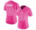 Women Carolina Panthers #40 Alex Armah Limited Pink Rush Fashion Football Jersey