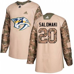 Nashville Predators #20 Miikka Salomaki Authentic Camo Veterans Day Practice NHL Jersey