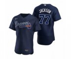 Atlanta Braves #77 Luke Jackson Nike Navy Authentic 2020 Alternate Jerseys