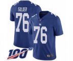 New York Giants #76 Nate Solder Royal Blue Team Color Vapor Untouchable Limited Player 100th Season Football Jersey