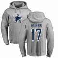 Dallas Cowboys #17 Allen Hurns Ash Name & Number Logo Pullover Hoodie
