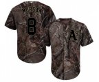 Oakland Athletics #8 Joe Morgan Authentic Camo Realtree Collection Flex Base Baseball Jersey