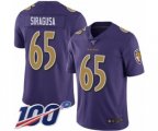 Baltimore Ravens #65 Nico Siragusa Limited Purple Rush Vapor Untouchable 100th Season Football Jersey