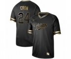 Minnesota Twins #24 C. J. Cron Authentic Black Gold Fashion Baseball Jersey