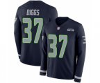 Seattle Seahawks #37 Quandre Diggs Limited Navy Blue Therma Long Sleeve Football Jersey