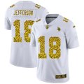 Minnesota Vikings #18 Justin Jefferson Nike Flocked Leopard Print Vapor Limited NFL Jersey White