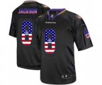 Baltimore Ravens #8 Lamar Jackson Elite Black USA Flag Fashion Football Jersey