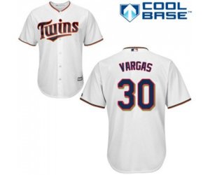 Minnesota Twins #30 Kennys Vargas Replica White Home Cool Base Baseball Jersey