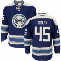 Columbus Blue Jackets #45 Lukas Sedlak Premier Navy Blue Third NHL Jersey
