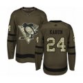 Pittsburgh Penguins #24 Dominik Kahun Authentic Green Salute to Service Hockey Jersey