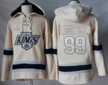 Los Angeles Kings #99 Wayne Gretzky Cream Sawyer Hooded Sweatshirt Stitched NHL Jersey