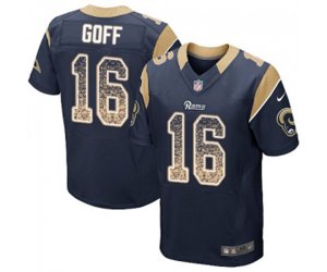 Los Angeles Rams #16 Jared Goff Elite Navy Blue Home Drift Fashion Football Jersey