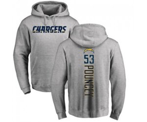 Los Angeles Chargers #53 Mike Pouncey Ash Backer Pullover Hoodie