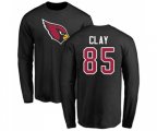 Arizona Cardinals #85 Charles Clay Black Name & Number Logo Long Sleeve T-Shirt