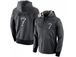 Indianapolis Colts #7 Jacoby Brissett Stitched Black Anthracite Salute to Service Player Performance Hoodie
