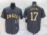 Los Angeles Angels #17 Shohei Ohtani Number Grey 2022 All Star Stitched Cool Base Nike Jersey