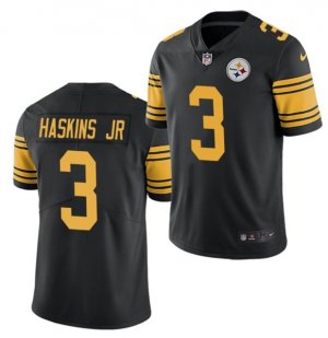 Pittsburgh Steelers #3 Dwayne Haskins Jr. Black Color Rush Limited Stitched Jersey