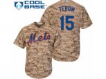 New York Mets #15 Tim Tebow Authentic Camo Alternate Cool Base MLB Jersey