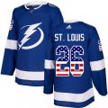 Tampa Bay Lightning #26 Martin St. Louis Authentic Blue USA Flag Fashion NHL Jersey