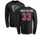 Atlanta Falcons #33 Blidi Wreh-Wilson Black Name & Number Logo Long Sleeve T-Shirt