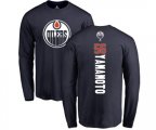 Edmonton Oilers #56 Kailer Yamamoto Navy Blue Backer Long Sleeve T-Shirt