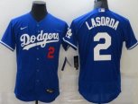 Los Angeles Dodgers #2 Tommy Lasorda Nike Blue Jersey