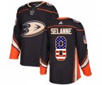 Anaheim Ducks #8 Teemu Selanne Authentic Black USA Flag Fashion Hockey Jersey