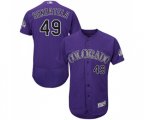 Colorado Rockies #49 Antonio Senzatela Purple Alternate Flex Base Authentic Collection Baseball Jersey