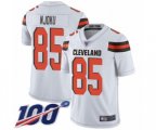 Cleveland Browns #85 David Njoku White Vapor Untouchable Limited Player 100th Season Football Jersey