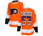 Adidas Philadelphia Flyers #53 Shayne Gostisbehere Authentic Orange USA Flag Fashion NHL Jersey