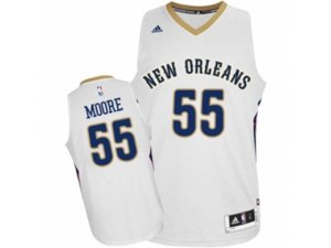 New Orleans Pelicans #55 E\'Twaun Moore Swingman White Home NBA Jersey