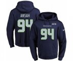Seattle Seahawks #94 Ezekiel Ansah Navy Blue Name & Number Pullover Hoodie