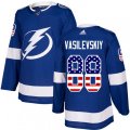Tampa Bay Lightning #88 Andrei Vasilevskiy Authentic Blue USA Flag Fashion NHL Jersey