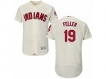 Cleveland Indians #19 Bob Feller Cream Flexbase Authentic Collection MLB Jersey